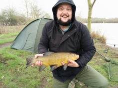 Charlie Thornton with an unseasonal tench 13/02/16.