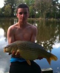 Will mason with a 13lb 10oz carp caught on boillie from Skilts.